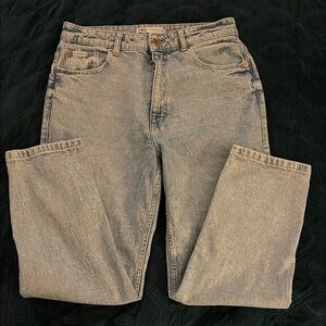 NWOT Zara Acid Wash high rise mom Jeans